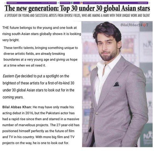 WOW 360|Bilal Abbas Khan makes it to Eastern Eye’s “30 under 30 Global Asian Stars” List