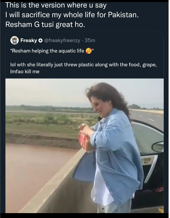 WOW 360|Pakistani Actress Resham in Hot Waters for Polluting Lake with Plastic