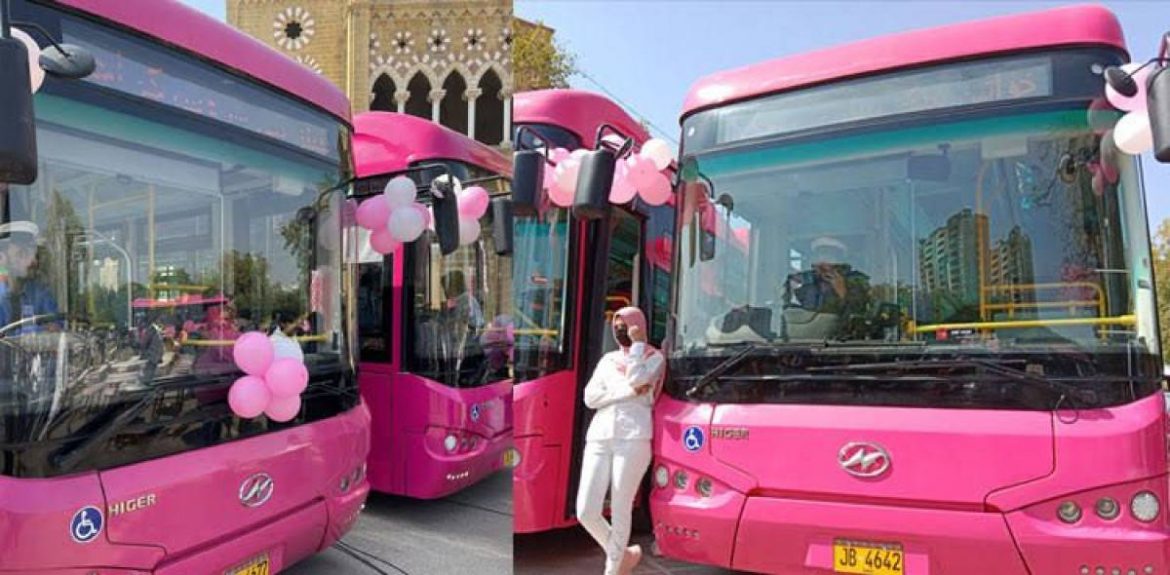 pink bus